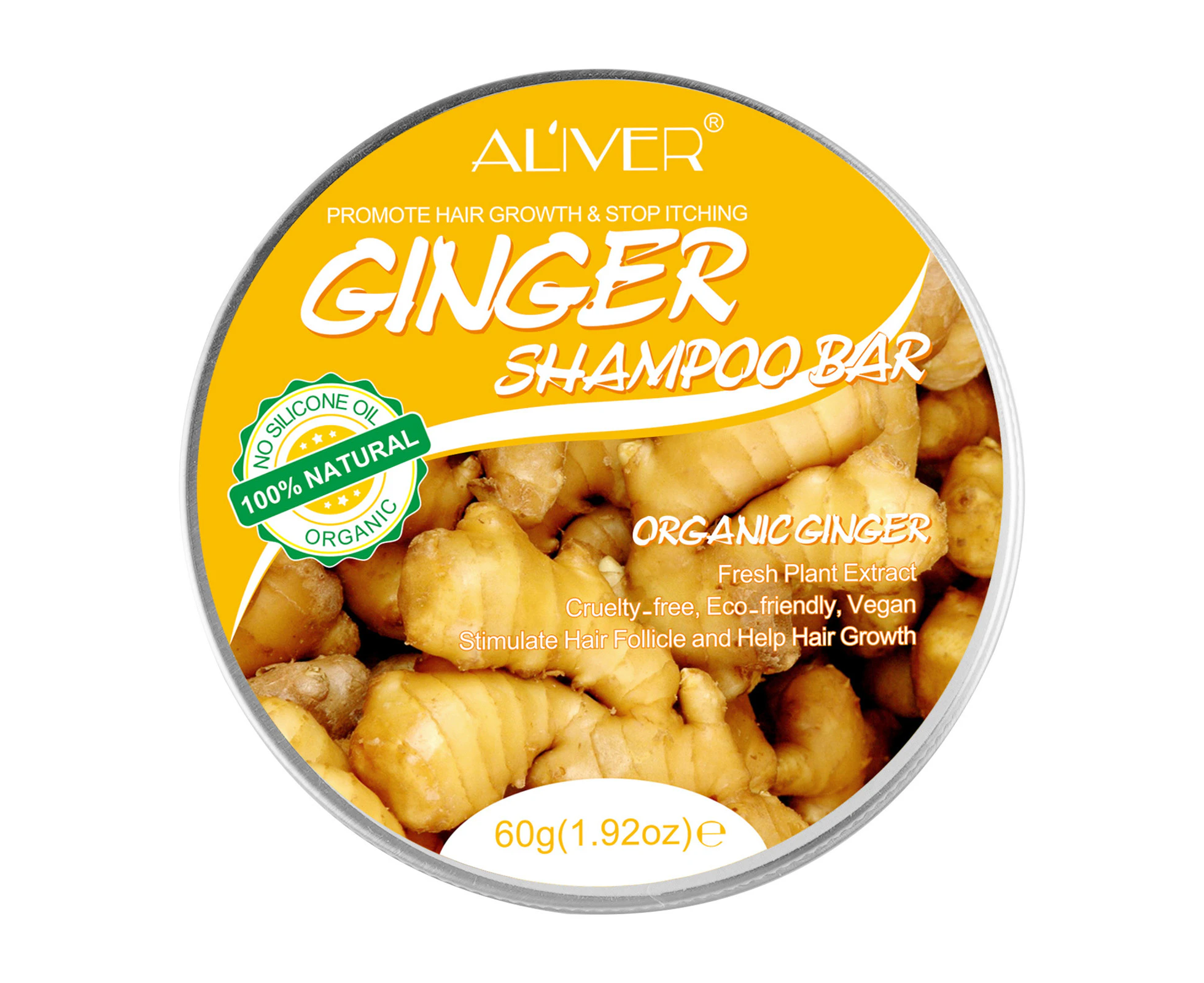 Aliver Organic Ginger Shampoo Bar Anti Hair Loss Shmpoo Soap Hair Growth Care Soap Natural