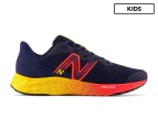 New Balance Boys' Fresh Foam Arishi v4 Running Shoes - Team Navy/Electric Red/Egg Yolk