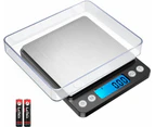Digital Kitchen Scale 500g 0.01g Pro Cooking LCD Display Accuracy 6 Units Auto Off Tare PCS Stainless Steel Batteries not included Black