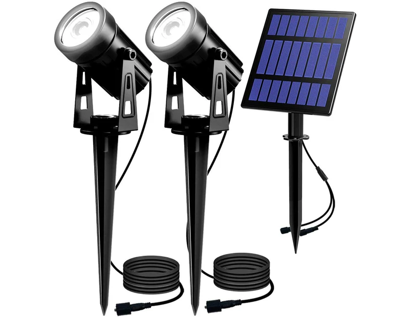 2in1 Solar Spotlights, 25cm Cable 5W 12hrs 2 Modes Waterproof Outdoor Yard Pathway Lawn Patio