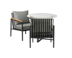 Livsip 3PCS Outdoor Dining Setting Table Sofa Chairs Patio Furniture Bistro Set