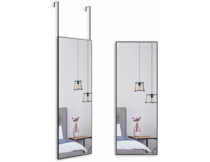 Full Length Mirror Square Long Standing Wall Mirror Bedroom Floor Dressing Door Mirror Black 106x35cm