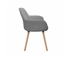 HomeStar Set Of 2 Verona Fabric Dining Chair Wooden Legs - Grey - Grey