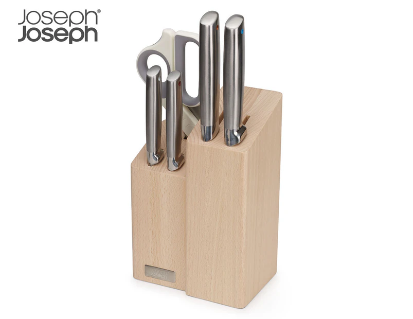 Joseph Joseph 5-Piece Elevate Fusion Knife & Scissor Set w/ Beechwood Block