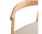 Leo Dining Chair/Solid wood legs/ PU leather/Minimalist - Black