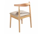Leo Dining Chair/Solid wood legs/ PU leather/Minimalist - Grey