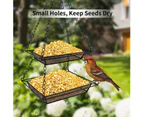 Bird Feeder Outdoor Hanging, Metal Mesh Tray, Garden Yard Decor, Wild Bird Feeder, Easy Clean Fill (2 Tray)