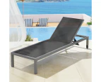 Gardeon Sun Lounge Outdoor Lounger Aluminium Folding Beach Chair Wheels Patio