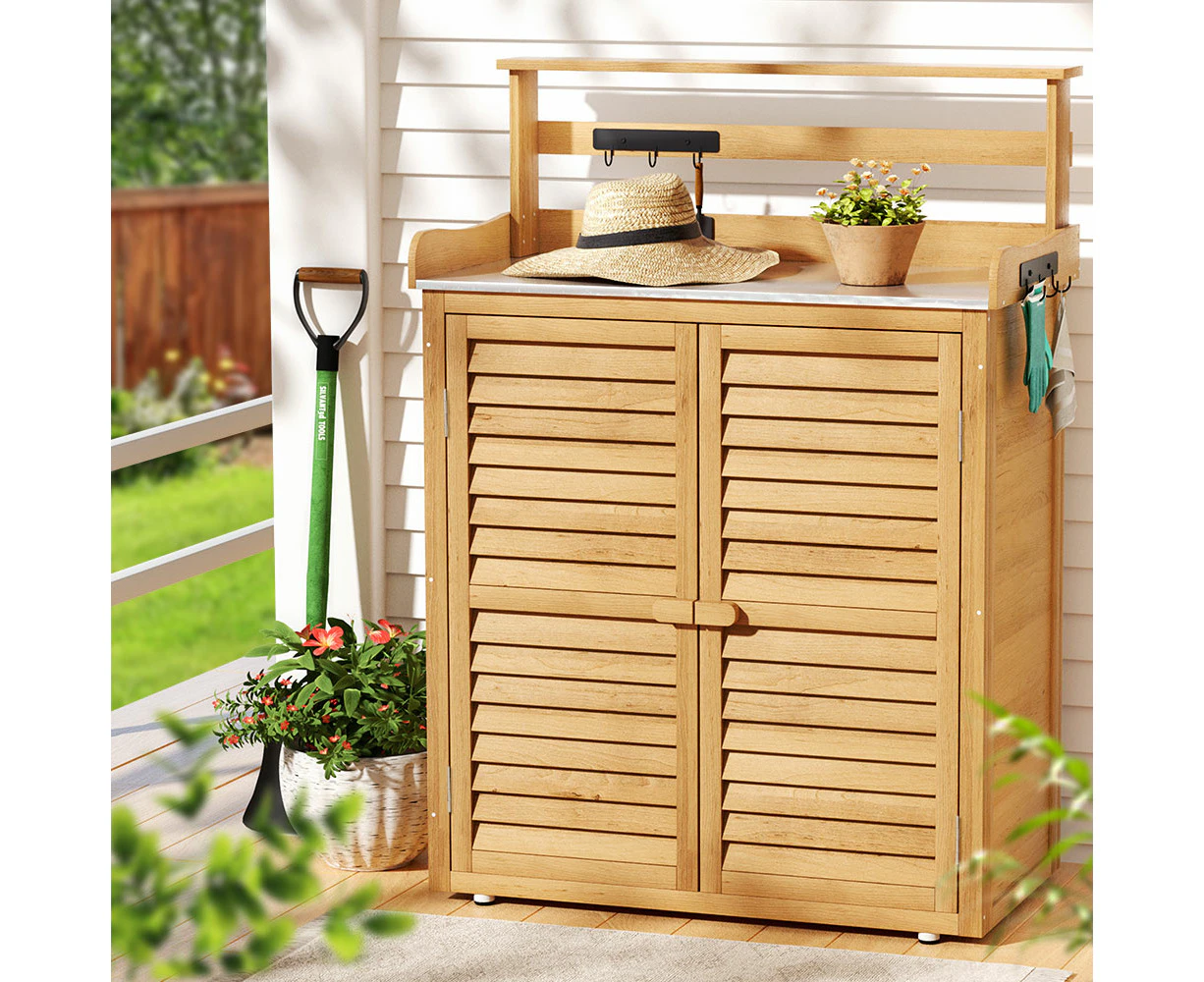 Gardeon Outdoor Storage Cabinet Box Potting Bench Table Shelf Chest Garden Shed