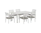 Gardeon Outdoor Dining Set 7 Piece Aluminum Table Chairs Setting White