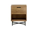 Artiss Bedside Table 1 Drawer with Shelf - KRAVU Oak