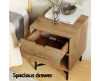 Artiss Bedside Table 1 Drawer with Shelf - KRAVU Oak