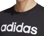Adidas Men's Essentials Linear Tee / T-Shirt / Tshirt - Black/White