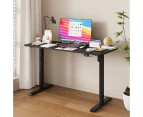 Advwin Electric Standing Desk Adjustable Height Ergonomic Sit Stand up Desk 120cm Black Splice Board Table Top+Black Frame