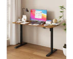 Advwin Electric Standing Desk Adjustable Height Ergonomic Sit Stand up Desk 120cm Walnut Splice Board Table Top+Black Frame