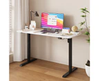 Advwin Electric Standing Desk Adjustable Height Ergonomic Sit Stand up Desk 120cm White Splice Board Table Top+Black Frame