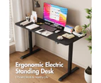 Advwin Electric Standing Desk Adjustable Height Ergonomic Sit Stand up Desk 120cm Black Splice Board Table Top+Black Frame