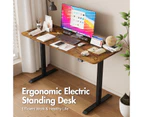 Advwin Electric Standing Desk Adjustable Height Ergonomic Sit Stand up Desk 120cm Walnut Splice Board Table Top+Black Frame