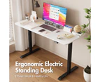 Advwin Electric Standing Desk Adjustable Height Ergonomic Sit Stand up Desk 120cm White Splice Board Table Top+Black Frame