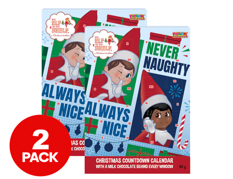 2 x Elf On The Shelf Christmas Countdown Advent Calendar 40g