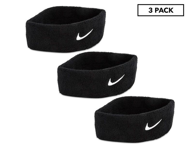 3 x Nike Swoosh Headband - Black/White