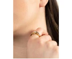 Silver & Gold Plated Wave Band Ring Set
