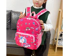 Kids Rucksack Backpack Toddlers Bag Girls Unicorn Themed Printed School Bags Travel - Rose Red