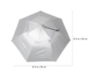 95cm Outdoor Hands-free Umbrella Sun Rain Shading Double Layer Fishing Umbrella Sliver