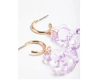 Lilac Cute Bear Huggie Earrings