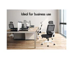 ALFORDSON Mesh Office Chair Tilt Executive Fabric Seat White & Black