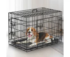 Advwin 36" Dog Cage Pet Crate Puppy Cat Foldable Metal Kennel House 2 Doors Floor Protecting Feet & Leak Proof Dog Tray (92.5*57.5*64cm)