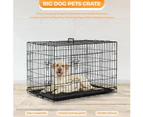 Advwin 36" Dog Cage Pet Crate Puppy Cat Foldable Metal Kennel House 2 Doors Floor Protecting Feet & Leak Proof Dog Tray (92.5*57.5*64cm)