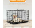 Advwin 24" Dog Cage Pet Crate Puppy Cat Foldable Metal Kennel House 2 Doors Floor Protecting Feet & Leak Proof Dog Tray (63*44*50.5cm)