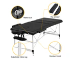 Advwin Massage Table 75CM 3 Fold Portable Aluminum Massage Bed Beauty Spa Therapy Waxing Bed Height Adjustable Black