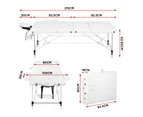 Advwin Massage Table 80CM 3 Fold Portable Aluminum Massage Bed Beauty Spa Therapy Waxing Bed Height Adjustable White