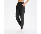 Women's Quick Dry Yoga Pants Loose Fit Sports Pants Casual Athletic Running Workout Training Pants - Black