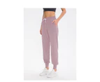 Women's High Waisted Yoga Pants Loose Fit Stretchy Sports Pants Casual Athletic Running Workout Training Pants - Pink