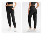 Women's Quick Dry Yoga Pants Loose Fit Sports Pants Casual Athletic Running Workout Training Pants - Black