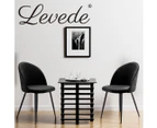 Levede 2x Dining Chairs Kitchen Cafe Lounge Chair Sofa Upholstered Velvet Black