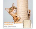 Advwin Cat Tree 157cm Multi-Level Stand House Furniture Kittens Activity Tower with Scratching Posts and Ladder, Kitty Pet Play and Sleeping House, Beige