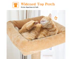 Advwin Cat Tree 157cm Multi-Level Stand House Furniture Kittens Activity Tower with Scratching Posts and Ladder, Kitty Pet Play and Sleeping House, Beige