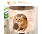 Advwin 110CM Cat Tree Scratching Post Tower Condo Toy Multi-Level House Rattan Wood - Beige