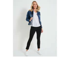 RIVERS - Womens Jacket -  Casual Denim Jacket - Mid Wash