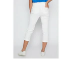 MILLERS - Womens Jeans - White Cropped - Solid Cotton Pants - Casual Fashion - Summer - Elastane - Comfort Trousers - Work Clothes - Office Wear - White