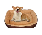 Advwin Pet Bed Dog Beds for Large Dogs Indoor Dog Calming Bed Square L Size Brown