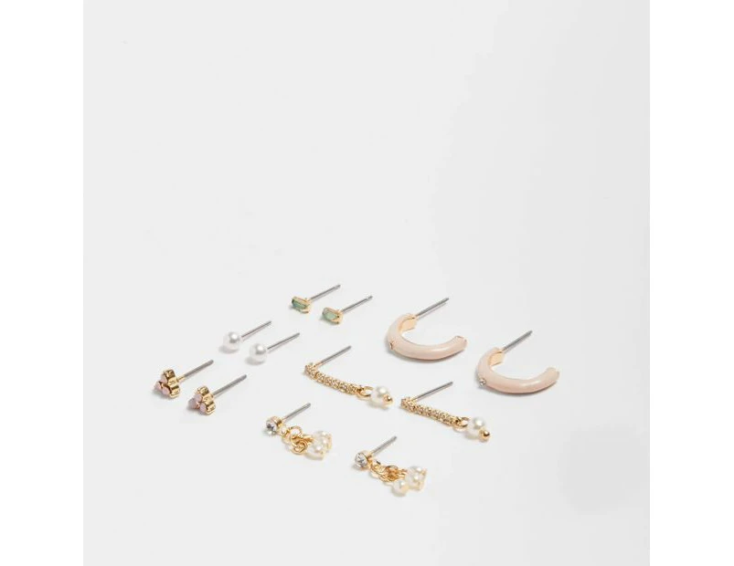Target Diamante Earring Multi Pack - Gold
