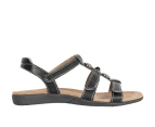 Excel Vybe Lifestyle Comfort Flat Sandal Patterned Straps Women's - Black