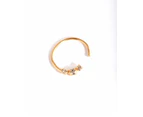 Gold Plated Sterling Silver Triple Diamante Nose Ring