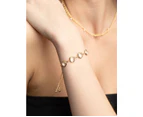 Gold Plated Clear Stone Toggle Bracelet