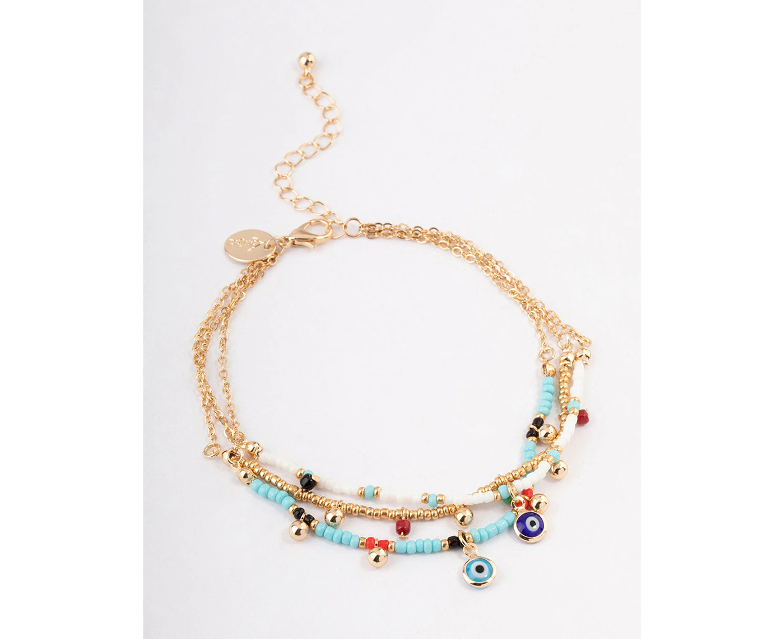 Gold Boho Evil Eye Anklet Pack